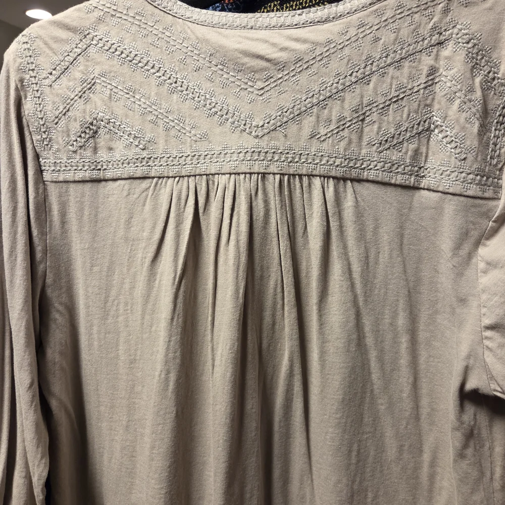 Lucky Brand Cream Embroidered Henley Tunic - Picture 4 of 4